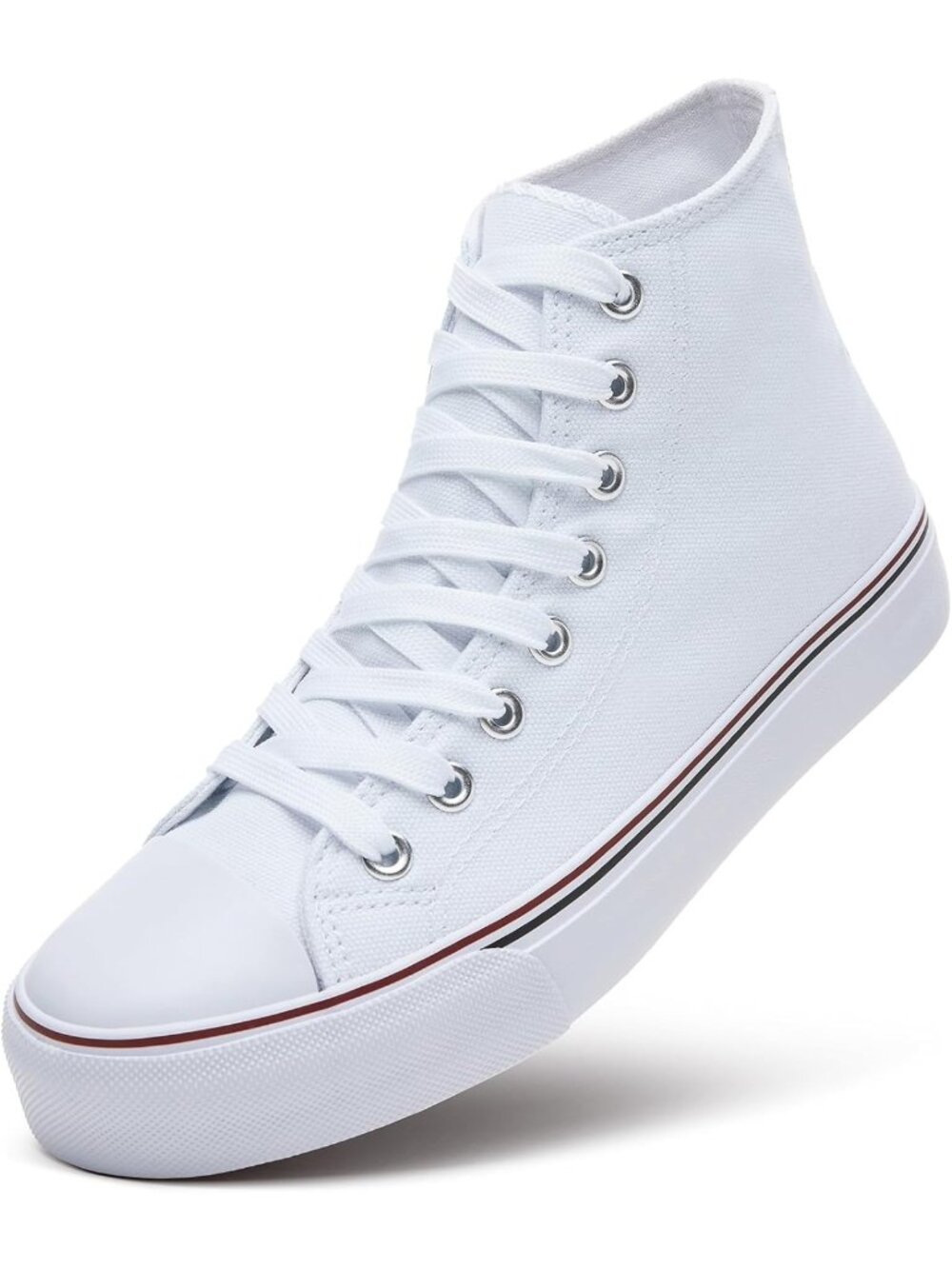 Stylish High Top Canvas Sneakers for Women | Lace-Up Casual Tennis Walking Shoes